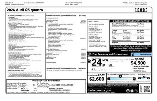 Gray 2026 Audi Q5 PLUS