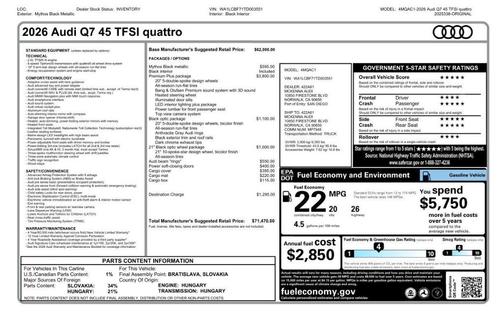2026 Audi Q7 45 Premium Plus