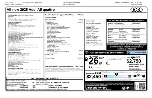 2025 Audi A5 2.0T quattro Premium
