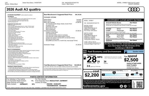 2026 Audi A3 2.0T Premium