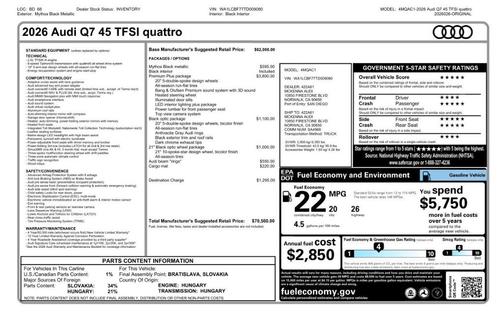 2026 Audi Q7 45 Premium Plus