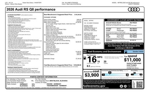 2026 Audi RS Q8 4.0T quattro
