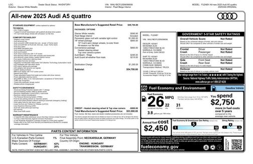 2025 Audi A5 2.0T quattro Premium