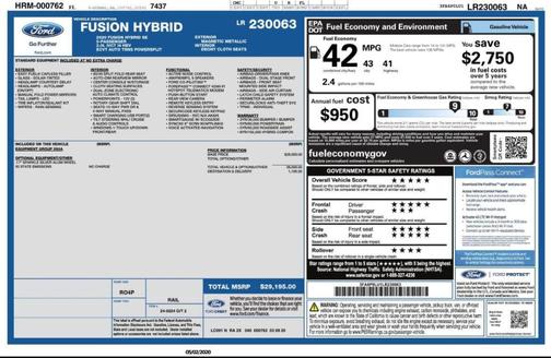 2020 Ford Fusion Hybrid SE