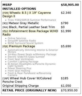 Meteor Gray Metallic 2016 Porsche Cayenne Base