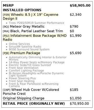 Meteor Gray Metallic 2016 Porsche Cayenne Base