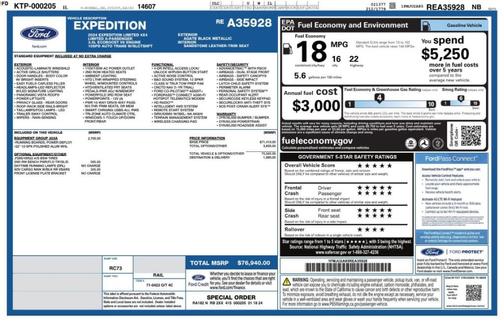 Agate Black Metallic 2024 Ford Expedition Limited