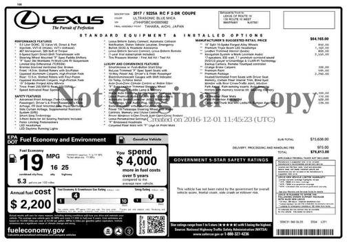 2017 Lexus RC F Base