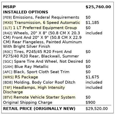 2013 Chevrolet Camaro 1LT