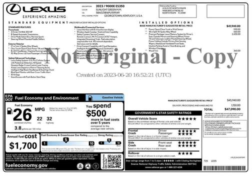 2023 Lexus ES 350