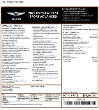 2022 Genesis GV70 3.5T Sport
