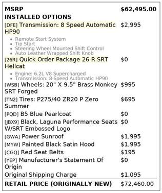 2016 Dodge Challenger SRT Hellcat