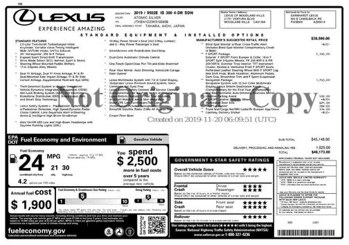 2019 Lexus IS 300 Base