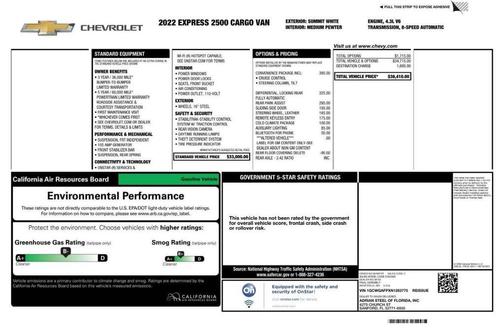 2022 Chevrolet Express 2500 Work Van