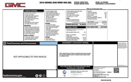 2019 GMC Savana 2500 Work Van