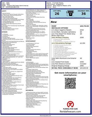 Black Sapphire Metallic 2020 BMW 330 i