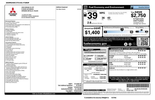 2024 Mitsubishi Mirage ES