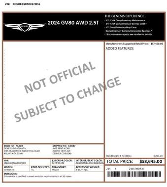 2024 Genesis GV80 2.5T