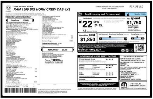 2021 RAM 1500 Big Horn