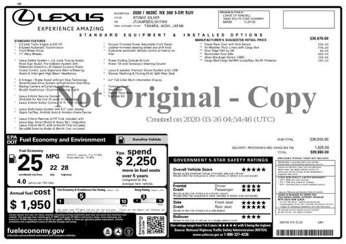 2020 Lexus NX 300 NX 300