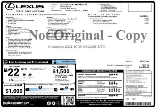 2022 Lexus RX 350 Base