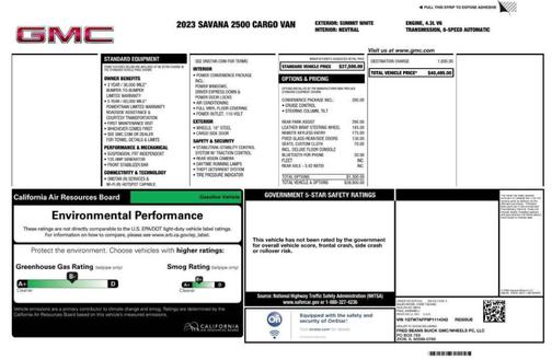 2023 GMC Savana 2500 Work Van