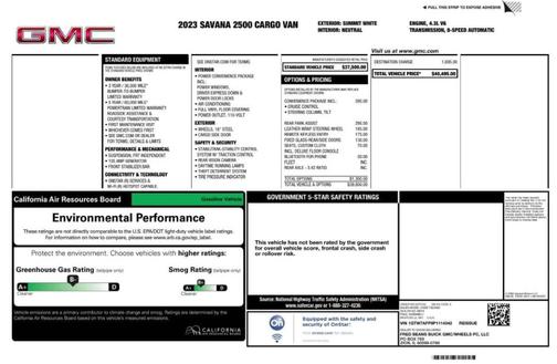 2023 GMC Savana 2500 Work Van