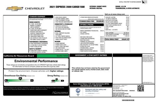 Summit White 2021 Chevrolet Express 3500 Work Van