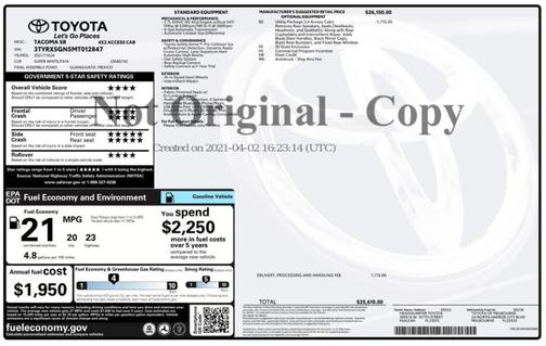 2021 Toyota Tacoma SR