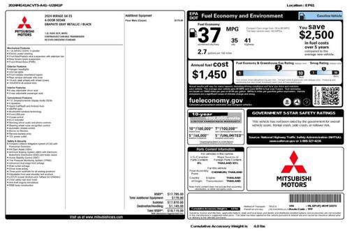 2024 Mitsubishi Mirage G4 ES