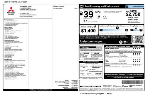 2024 Mitsubishi Mirage ES