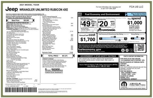 2021 Jeep Wrangler Unlimited 4xe Rubicon