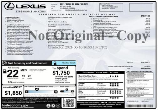 2021 Lexus RX 350L RX 350L