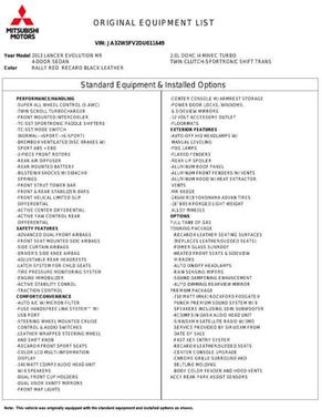 2013 Mitsubishi Lancer Evolution MR