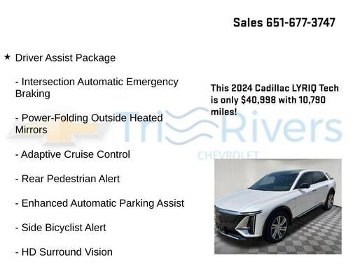 Crystal White Tricoat 2024 Cadillac LYRIQ Tech