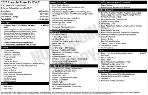 Galaxy Gray Metallic 2025 Chevrolet Blazer EV AWD LT