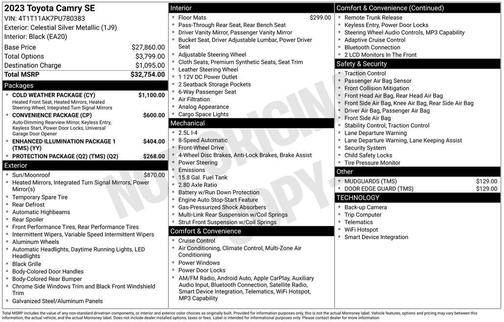 Celestial Silver Metallic 2023 Toyota Camry SE
