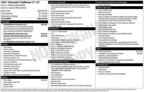 Summit White 2021 Chevrolet Trailblazer LT