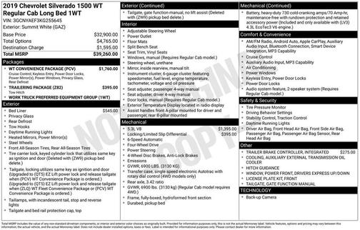 Summit White 2019 Chevrolet Silverado 1500 WT