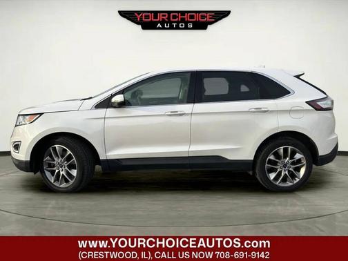 White Platinum Metallic Tri-Coat 2016 Ford Edge Titanium