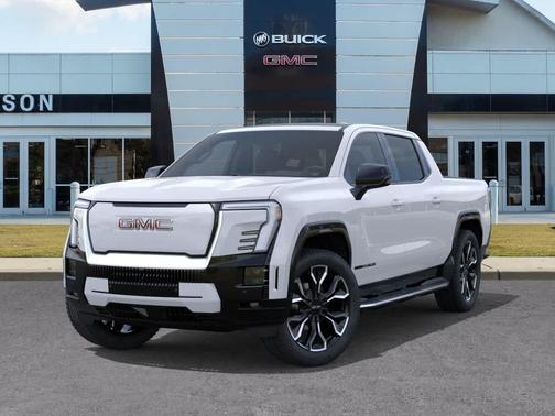 Glacier White Tricoat 2026 GMC Sierra EV Max Range Denali