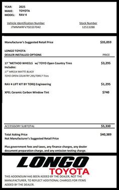 2025 Toyota RAV4 Hybrid LE