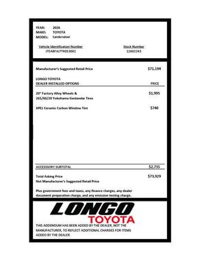 2026 Toyota Land Cruiser Base