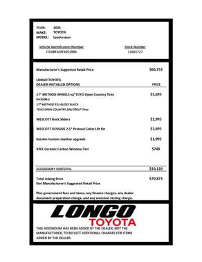 2026 Toyota Land Cruiser 1958