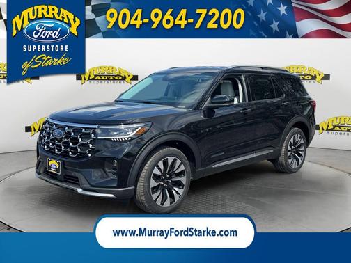 Agate Black Metallic 2026 Ford Explorer Platinum