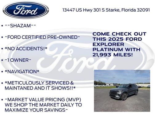 Gray Metallic 2025 Ford Explorer Platinum