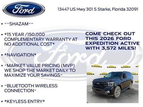 Agate Black Metallic 2026 Ford Expedition Active