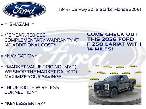 Agate Black Metallic 2026 Ford F-250 Lariat