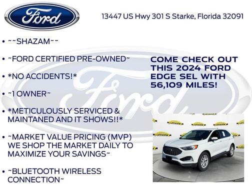 Oxford White 2024 Ford Edge SEL