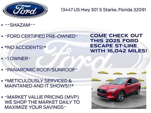 Red Metallic 2025 Ford Escape ST-Line